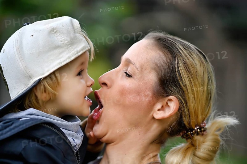 Mother albert with son