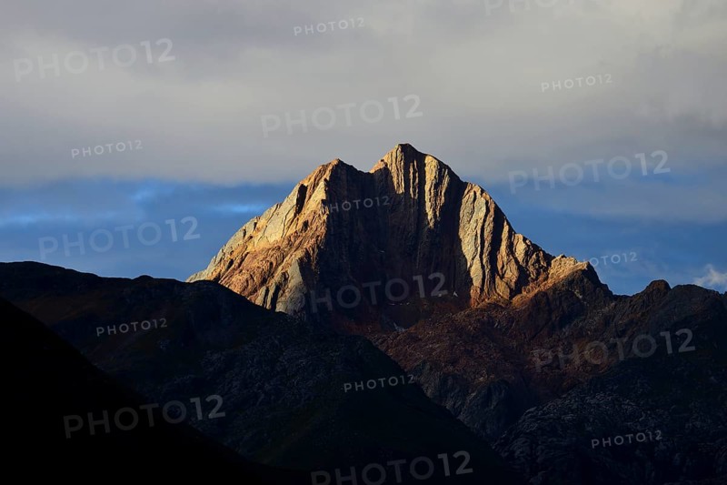 Colorful mountain in the evening light