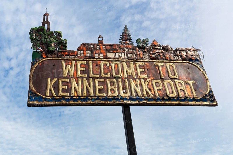 Welcome sign at the entrance of the town
