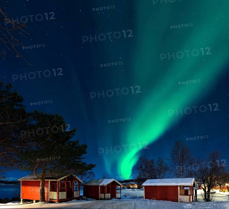 Northern lights camping cabins Tysjford Norway
