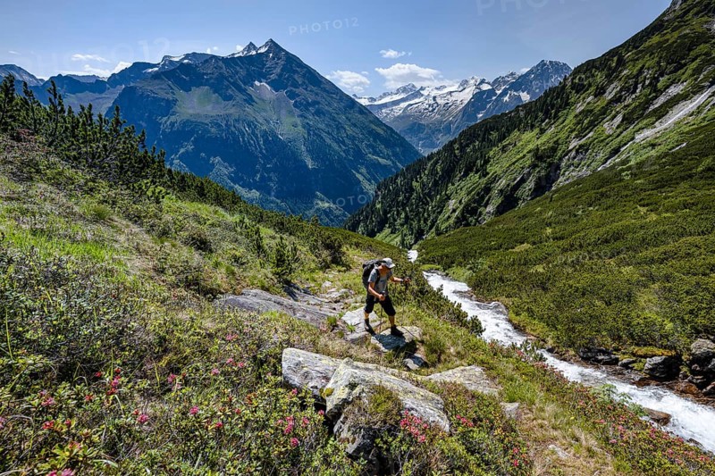 Hiker on hiking trail