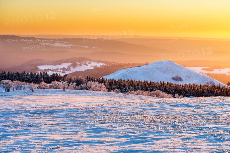 View from Wasserkuppe in west direction in winter