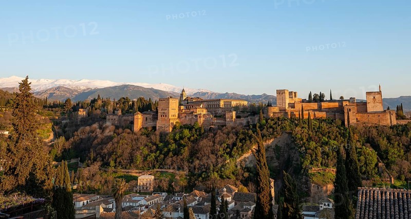 Alhambra on the Sabikah hill at sunset
