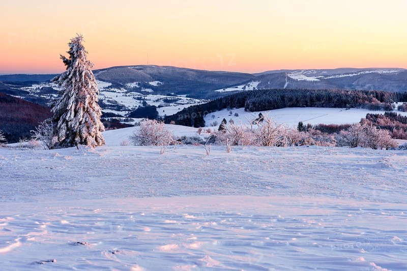 View from Wasserkuppe in south direction in winter