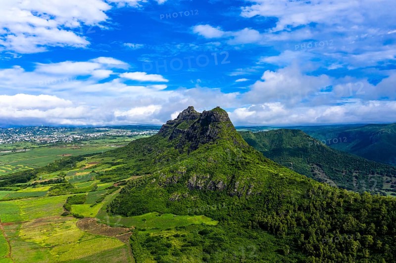 Aerial view of Mont du Rempart with Trois Mamelles