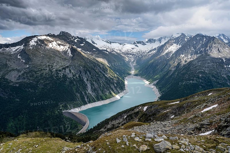 View from the Berliner Hoehenweg to the Schlegeis reservoir