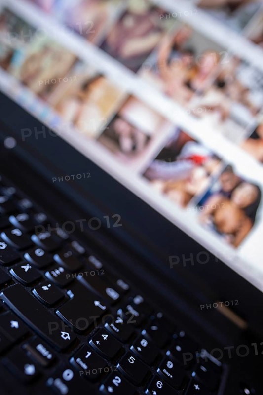 Internet portal for porn movies on the monitor of a computer