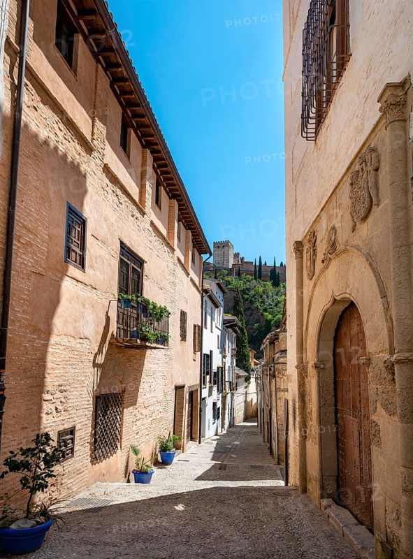 Alley with old house entrance