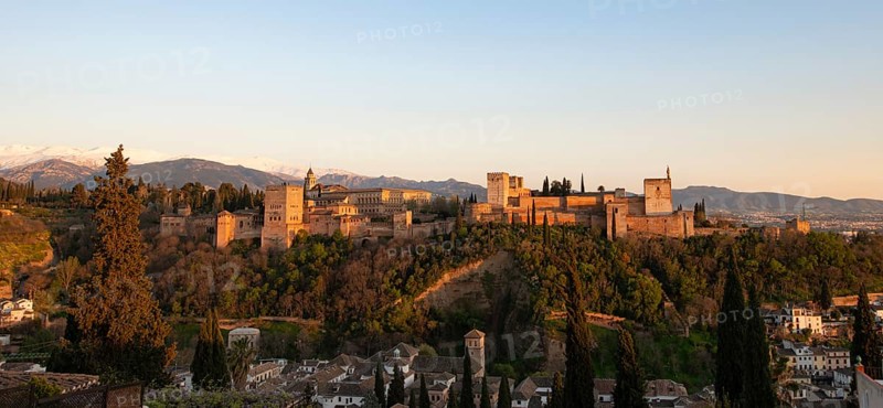 Alhambra on the Sabikah hill at sunset