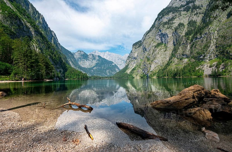 Mountains are reflected in the lake