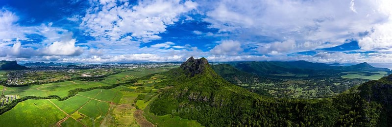 Aerial view of Mont du Rempart with Trois Mamelles