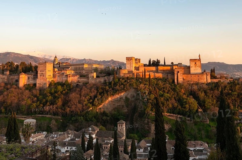 Alhambra on the Sabikah hill at sunset