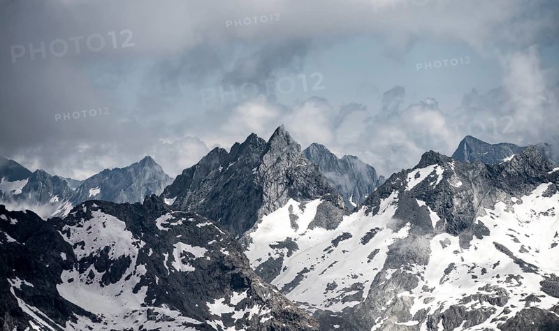 Rugged mountain peaks