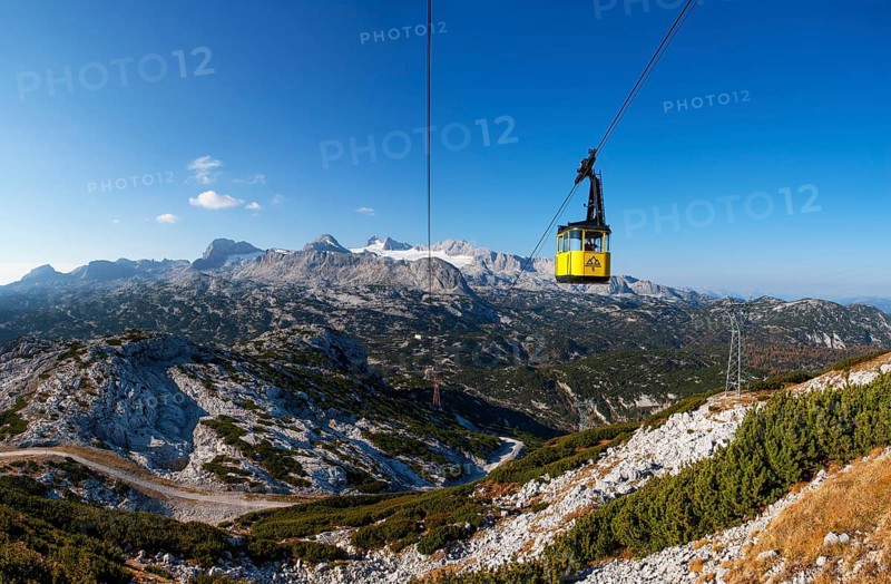 Panoramic view to the mountain station Gjaid and to the Hohen Dachstein