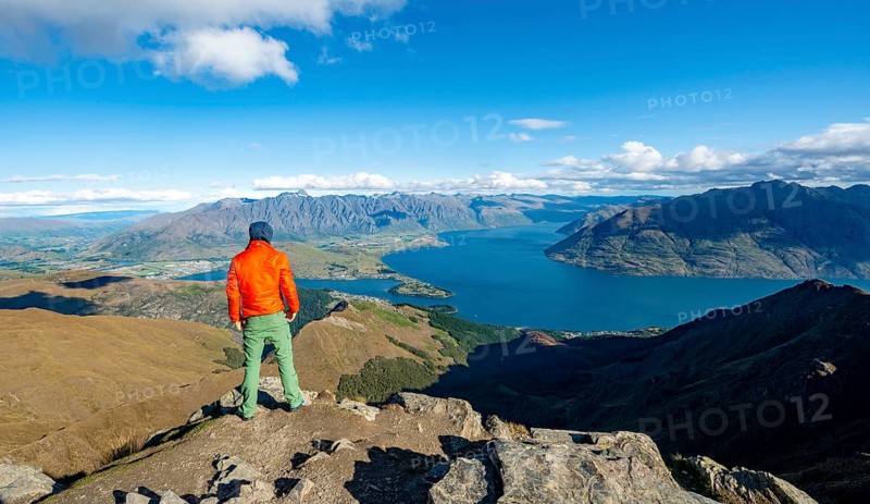 Hiker at the summit of Ben Lomond