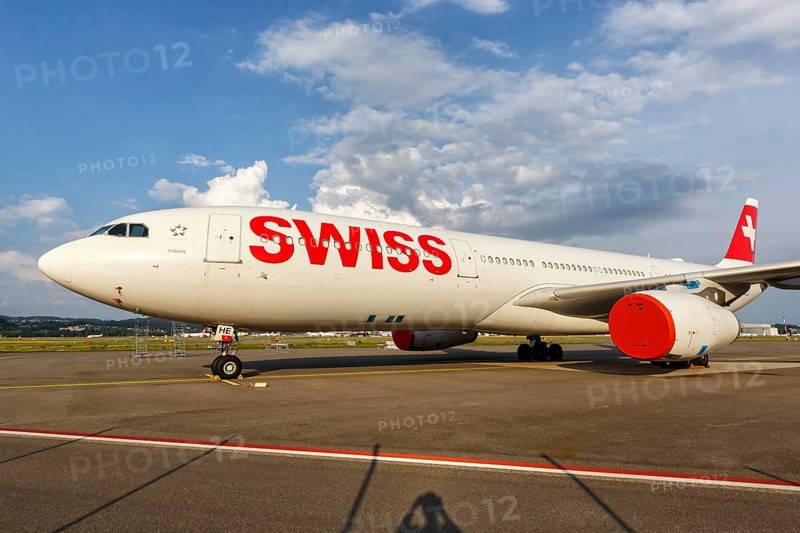 An Airbus A330-300 aircraft of Swiss with the registration HB-JHE at Zurich Airport