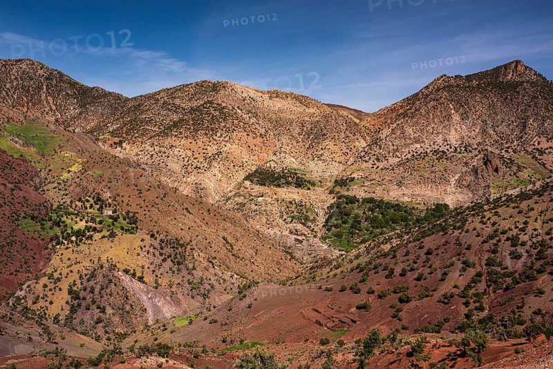 Mountain landscape with sparse vegetation in the High Atlas