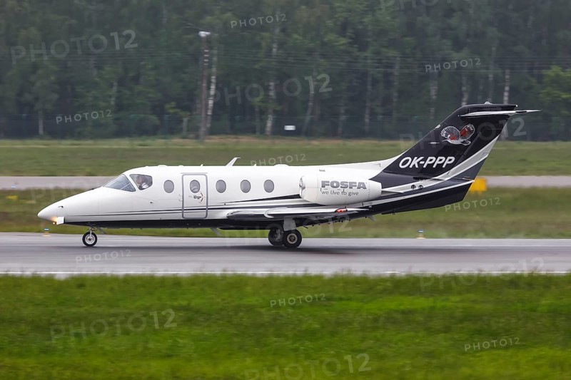 A Beechcraft 400XP Beechjet aircraft of FOSFA with registration OK-PPP at Gdansk Airport