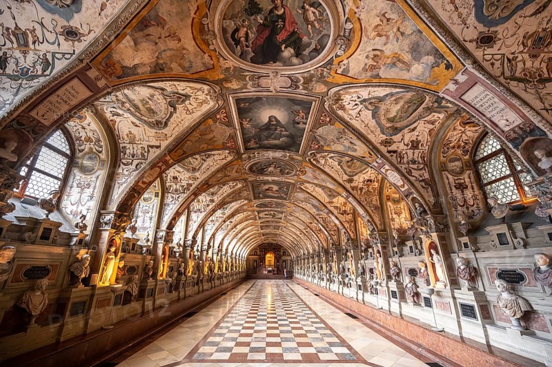 Statues in the Renaissance Antiquarium or Hall of Antiquities in the Munich Residence