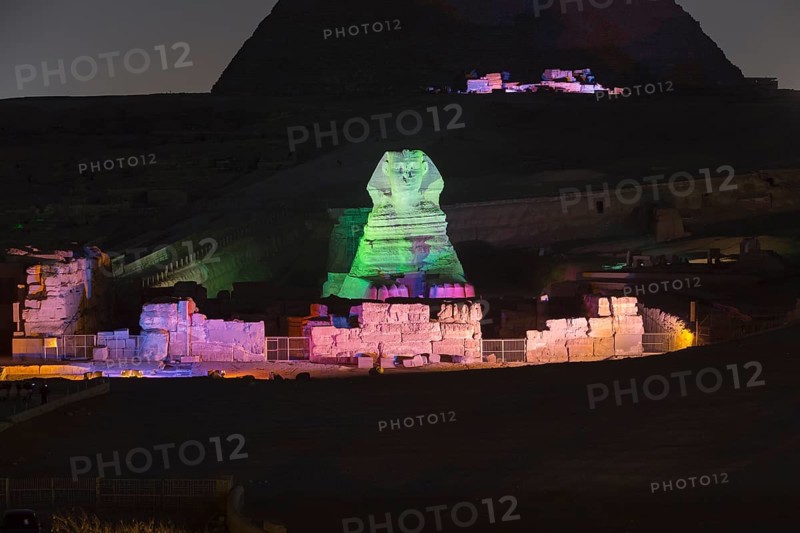 The great sphinx during the sound and light show