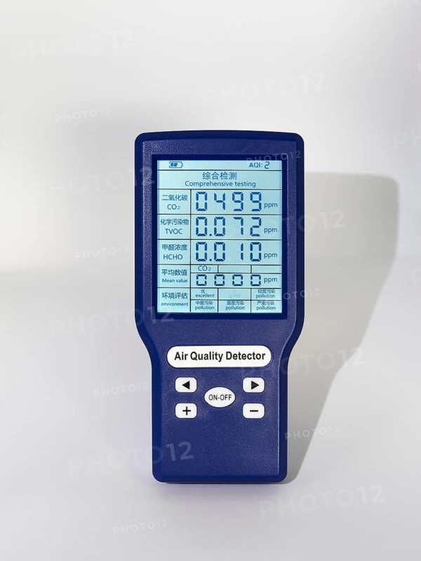 Measuring device for checking the quality of indoor air in offices