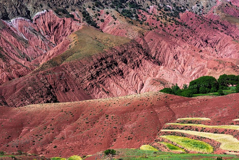 Erosion landscape with small fields
