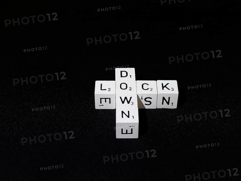 Letter cubes form the word Lockdown