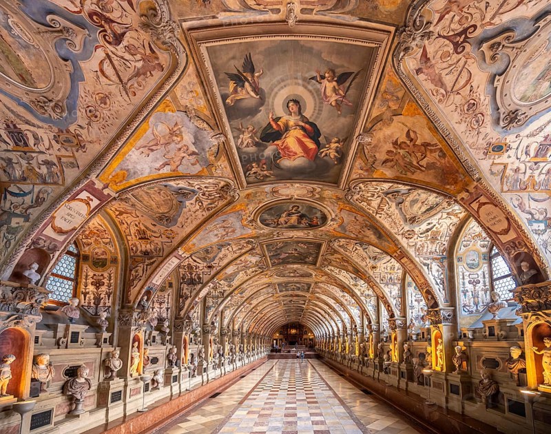 Statues in the Renaissance Antiquarium or Hall of Antiquities in the Munich Residence