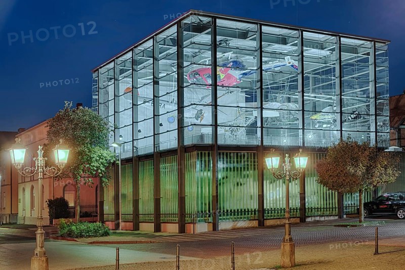Helicopter Museum illuminates Bueckeburg Germany
