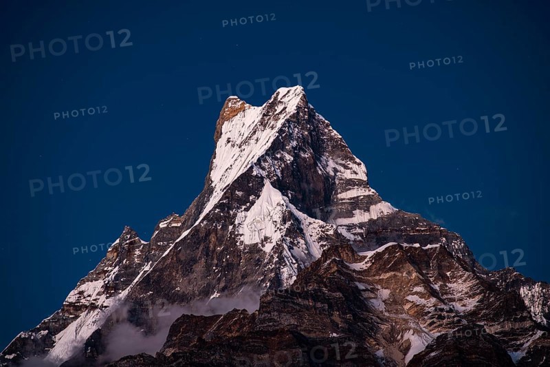 Machapuchare by night sky