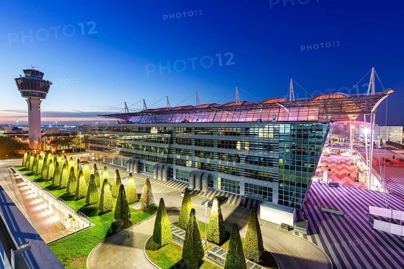Munich Airport Center MAC and Tower of Munich Airport