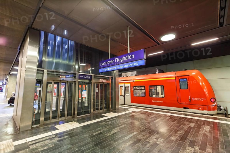 Deutsche Bahn railway station with S-Bahn at Hannover Airport