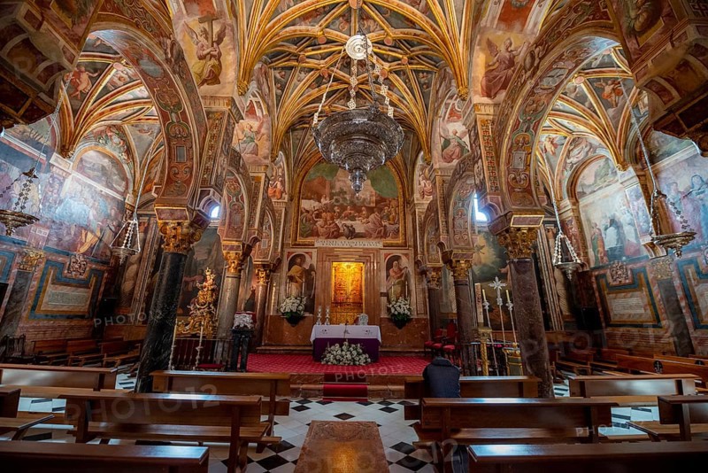 Tabernacle on decorated ceiling