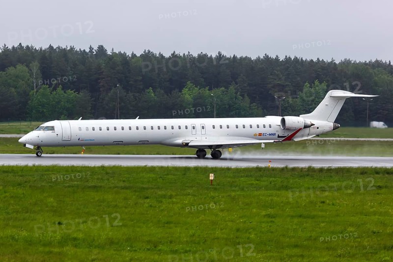 A Bombardier CRJ-1000 aircraft of Air Nostrum with registration mark EC-MNR at Gdansk Airport