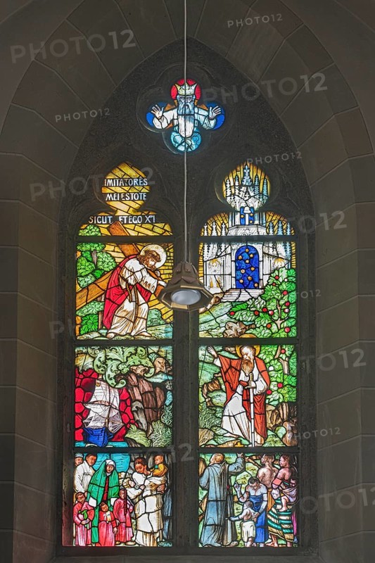 Colourful stained glass window