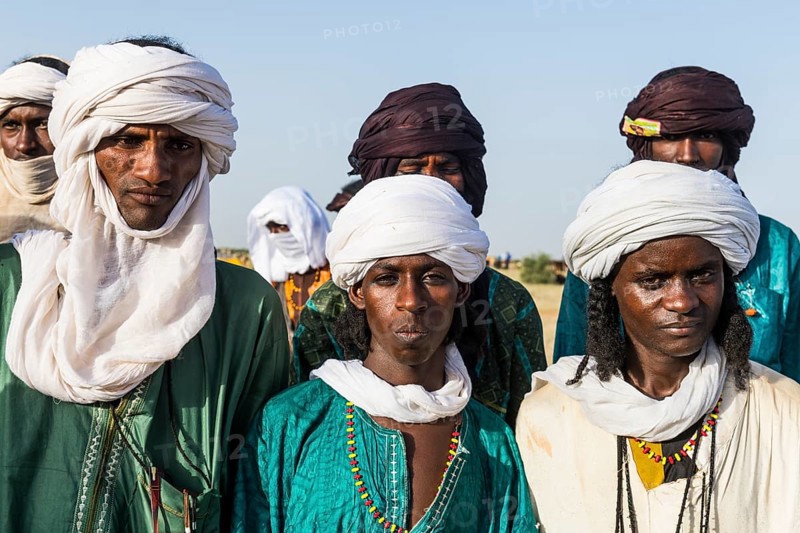 Young men arriving for the Gerewol festival