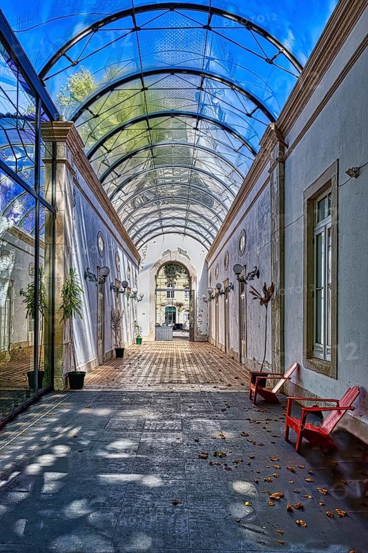 Glass roofed arcade
