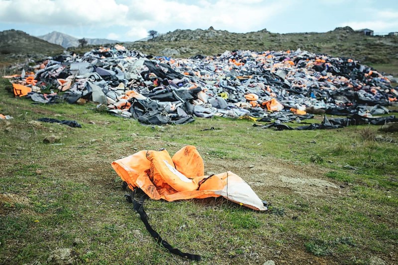 Life jackets at the waste disposal site near Molivos