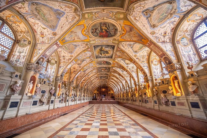 Statues in the Renaissance Antiquarium or Hall of Antiquities in the Munich Residence