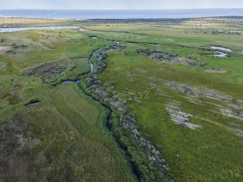 Aerial view on the Danube Biosphere Reserve in Danuble delta