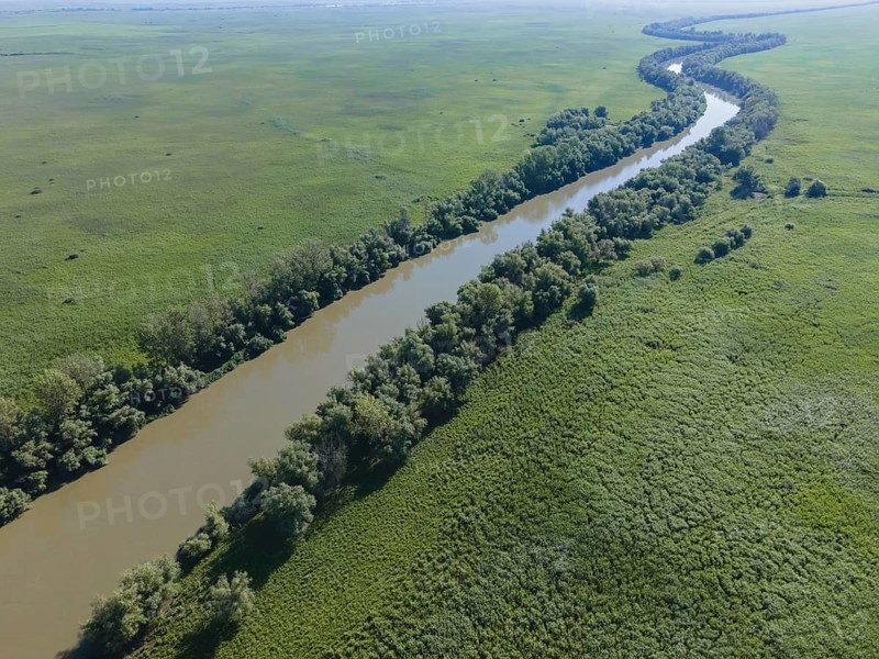 Aerial view on the Danube Biosphere Reserve in Danuble delta