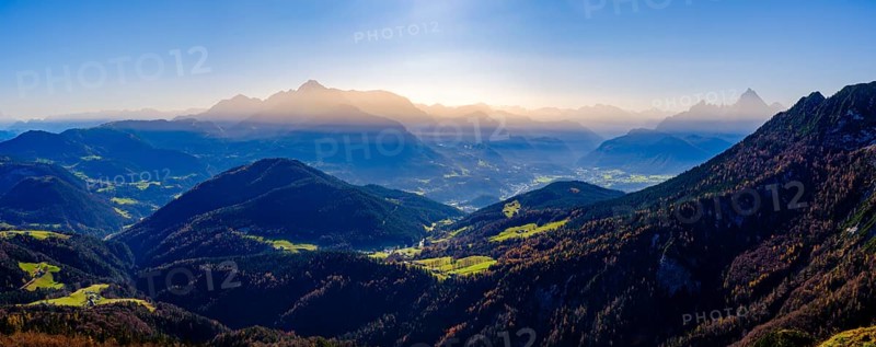 Alpine panorama of the Berchtesgadener Alps