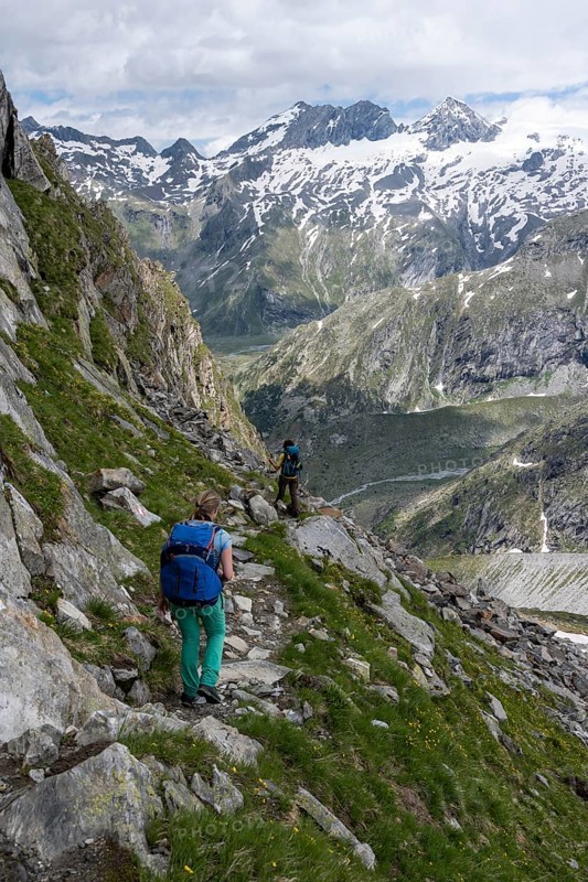 Hiker on hiking trail