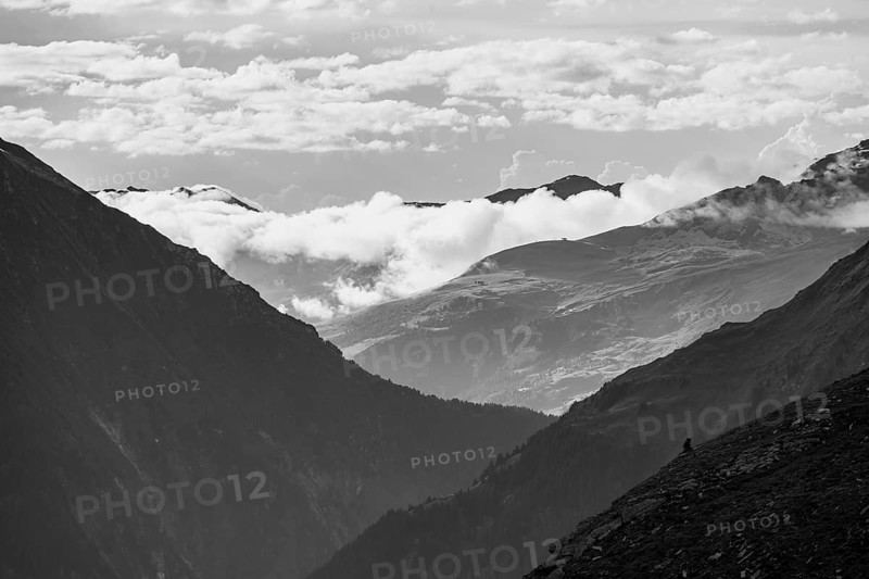 Mountain ranges surrounded by fog