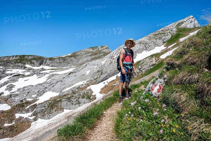 Hiker on a hiking trail