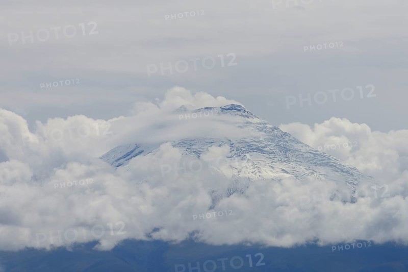 Cotopaxi volcano with clouds
