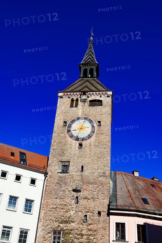 Medieval town gate with the Schmalzturm or beautiful tower
