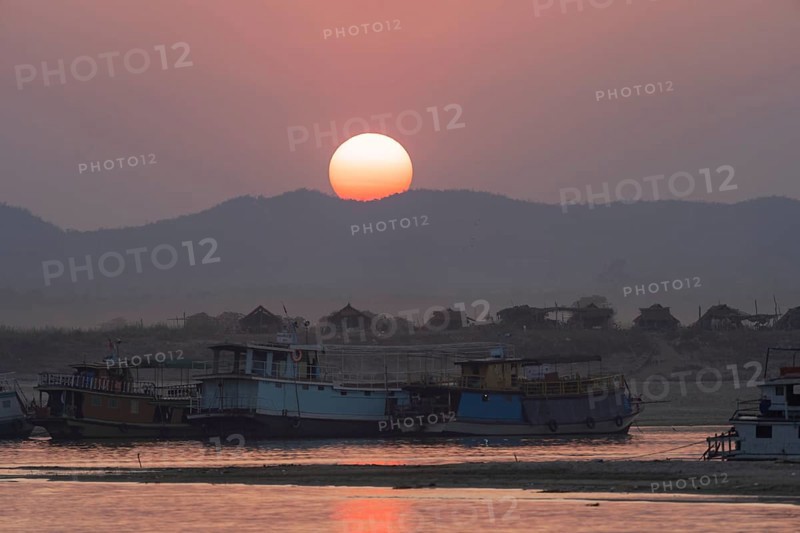 Irrawaddy River during sunset