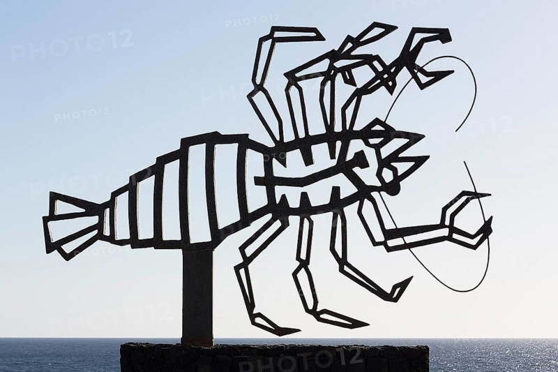 Wrought iron sculpture of a crab