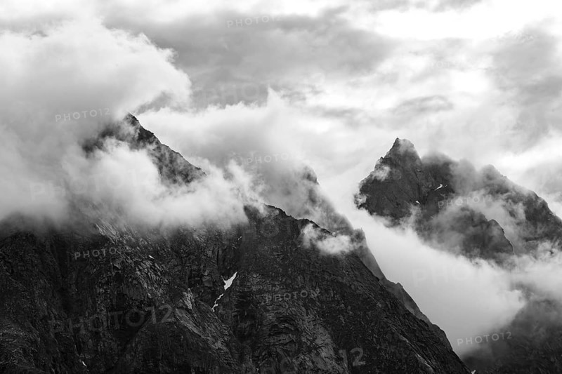 Mountains surrounded by fog